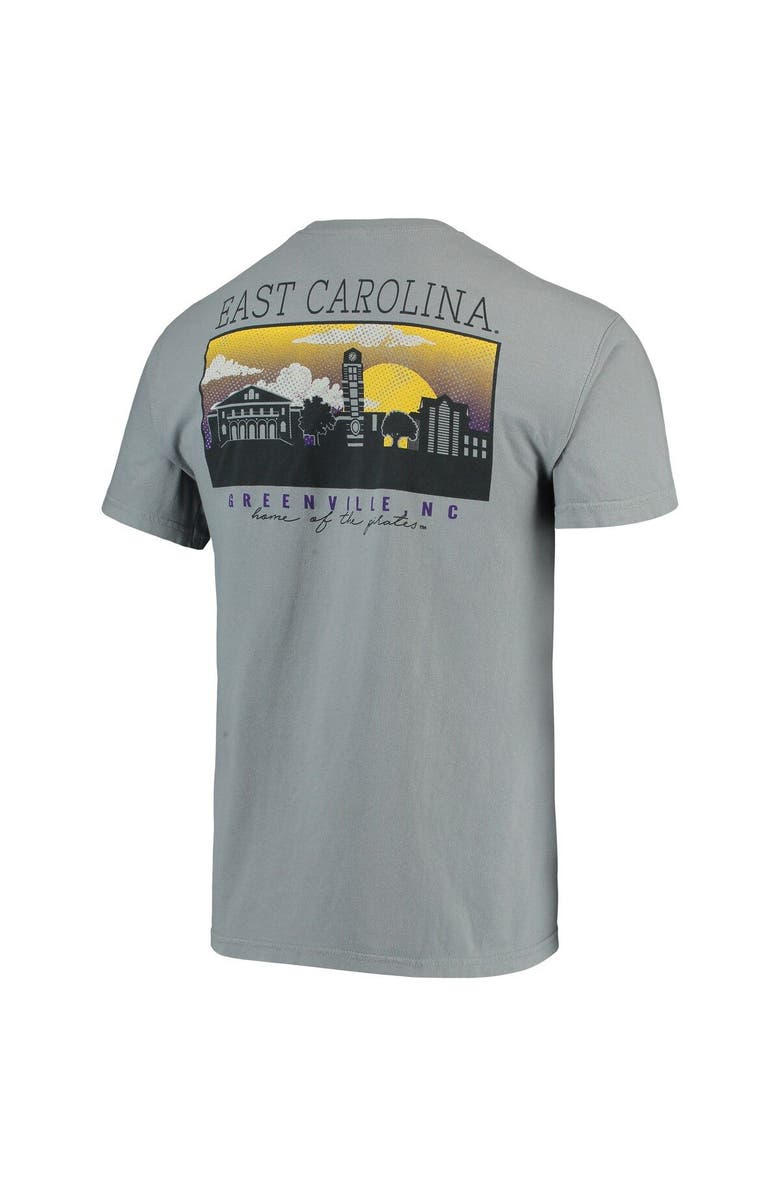 IMAGE ONE ECU Pirates Comfort Colors Campus Scenery T-Shirt - Gray, Alternate, color, 