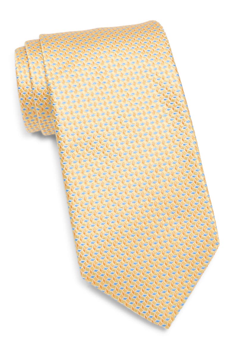 Geo Jacquard Silk Tie, Main, color, YELLOW