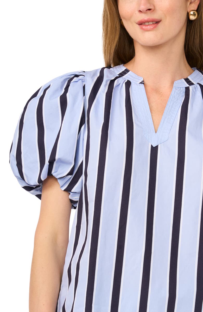 Vince Camuto Stripe Puff Sleeve Top, Alternate, color, 