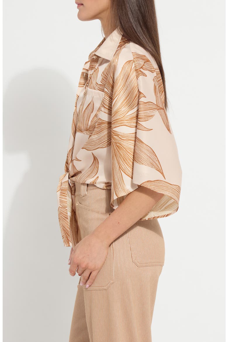 Nilza Tie Hem Satin Shirt, Alternate, color, SOL DE SAL