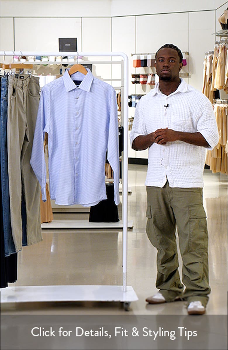 Trim Fit Check Cotton Dobby Dress Shirt, sales video thumbnail