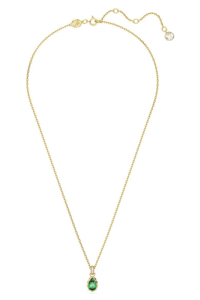 Chroma Pear Cut Pendant Necklace, Alternate, color, GREEN