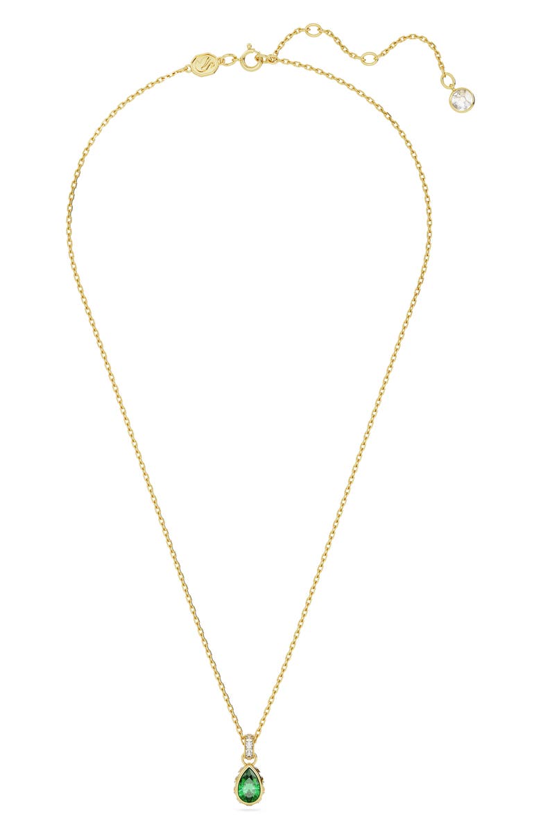 Swarovski Chroma Pear Cut Pendant Necklace, Alternate, color, Green