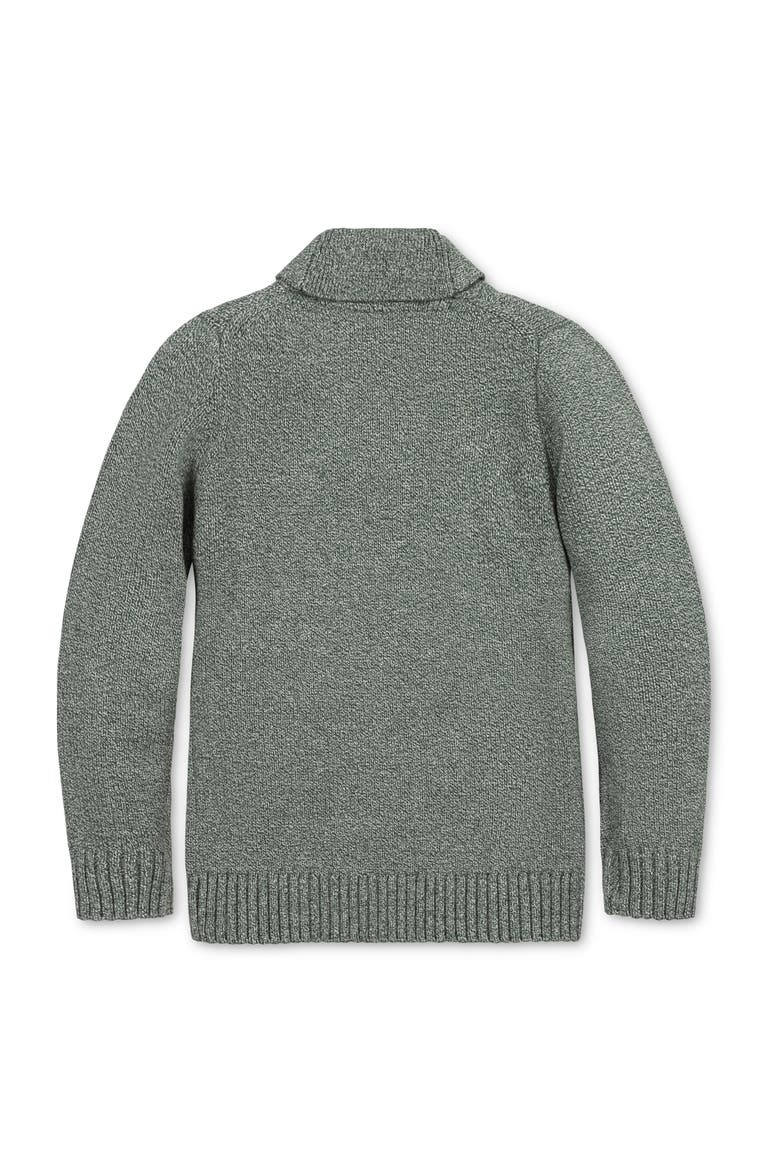 Kids' Organic Shawl Collar Sweater, Alternate, color, Dark Green Marl