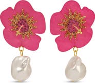EYE CANDY LOS ANGELES Flower Faux Pearl Drop Earrings