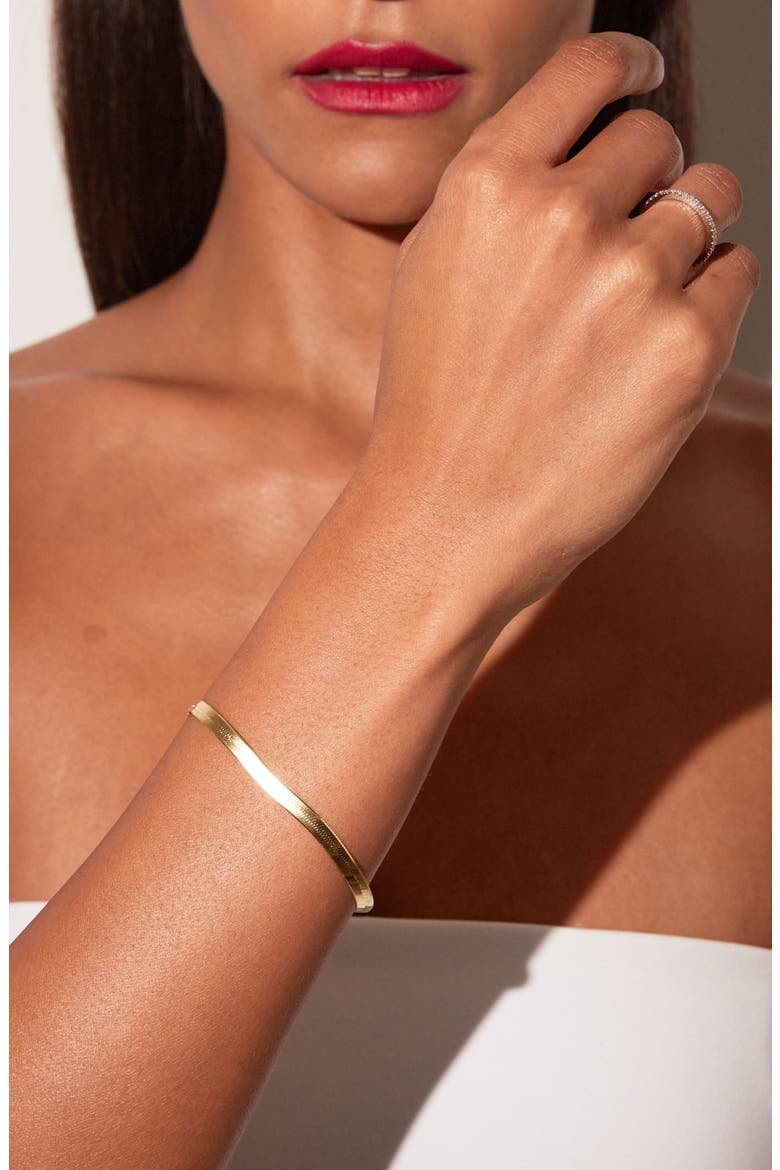 Herringbone Chain Bracelet, Alternate, color, Yellow Gold Vermeil