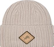 New Era Men's New Era Light Beige Detroit Lions Logo Applique Cuffed Knit Hat