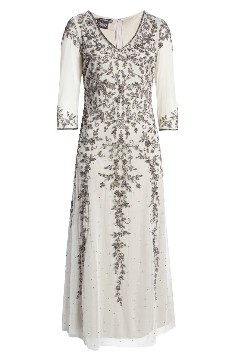 Pisarro Nights Beaded V-Neck A-Line Gown, Alternate, color,