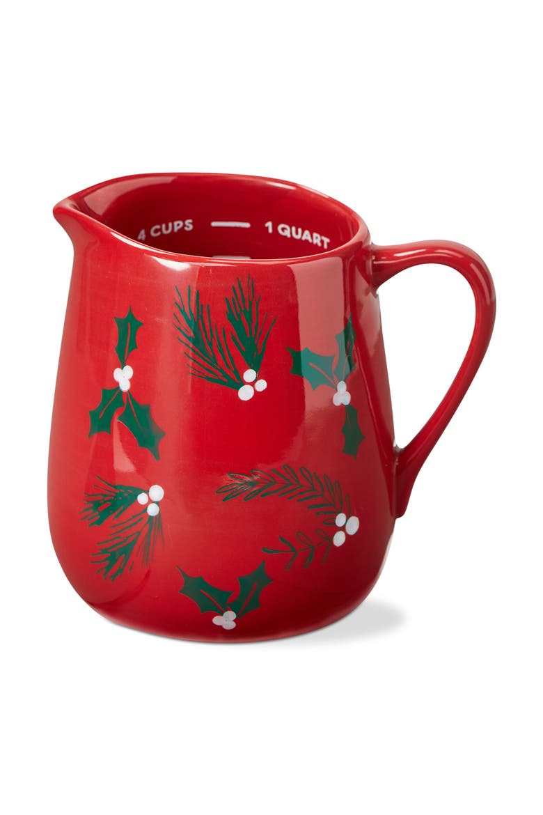 Nutcracker Ceramic Measuring Pitcher for Christmas Beverages, Main, color, Multicolored