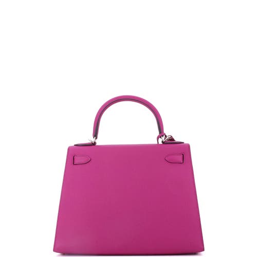 Pre-owned Hermes  Hermes Kelly Handbag Pink Epsom With Palladium Hardware 28 In Pink