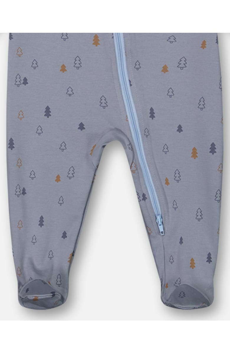 Deux par Deux Baby Boy's Organic Cotton One Piece Pajama Air Blue Printed Trees, Alternate, color, 