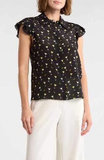 Alice + Olivia Ruffle Silk Blouse
