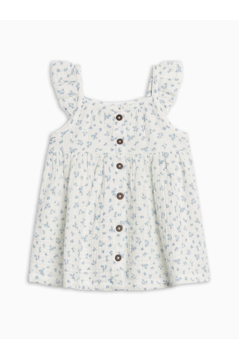 Organic Maisy Muslin Ruffle Strap Dress, Alternate, color, Rosebay Floral / Coconut + Sea