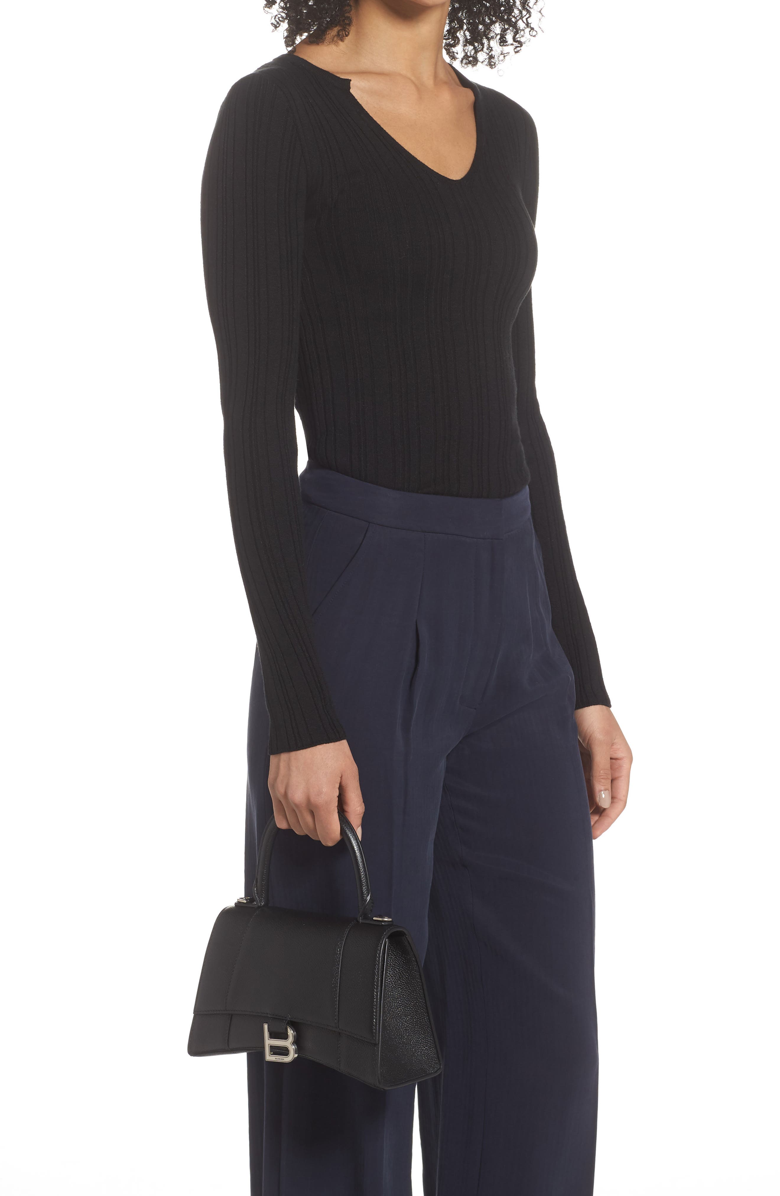 Balenciaga Small Hourglass Leather Top Handle Bag, Alternate, color, 