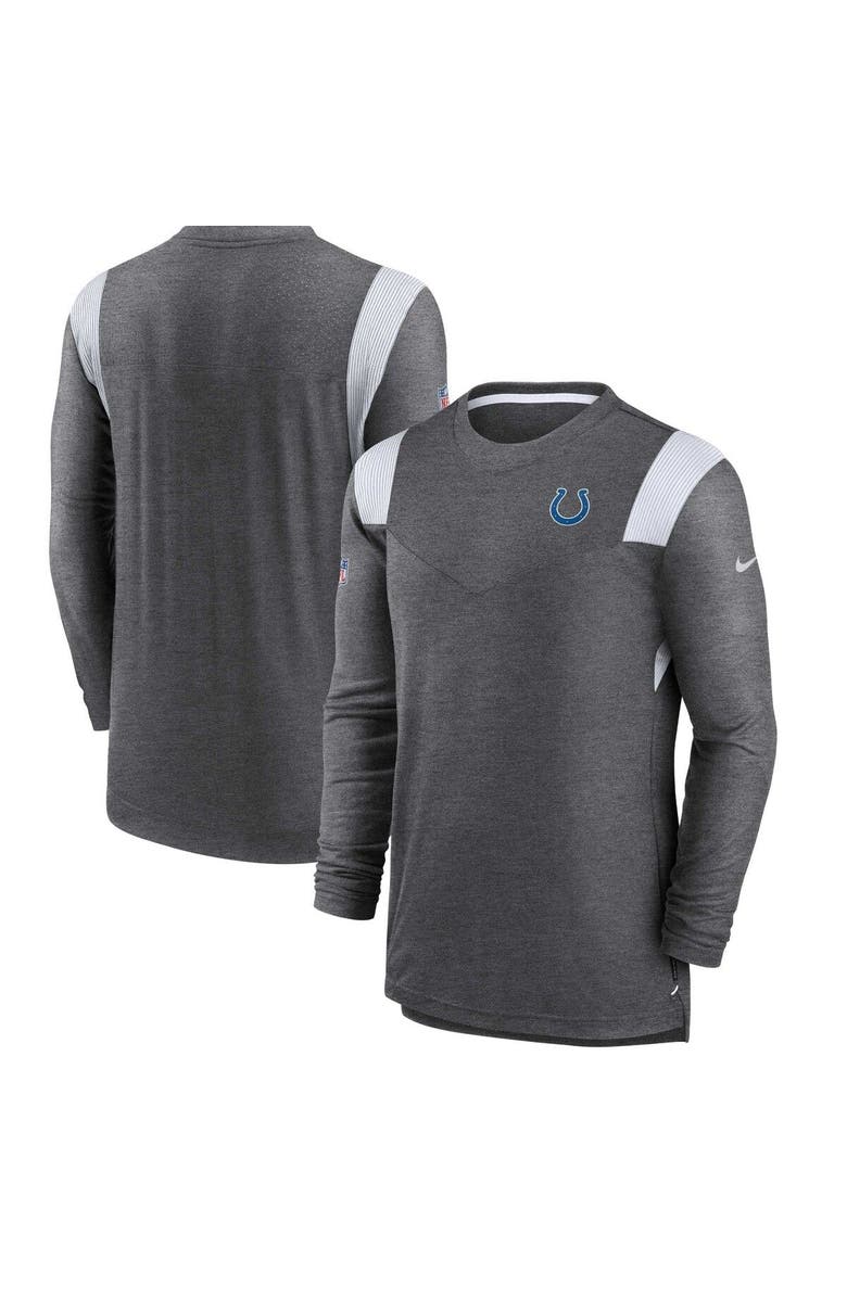 Nike Men's Nike Charcoal Indianapolis Colts Sideline Tonal Logo Performance Player Long Sleeve T-Shirt, Main, color, Charcoal