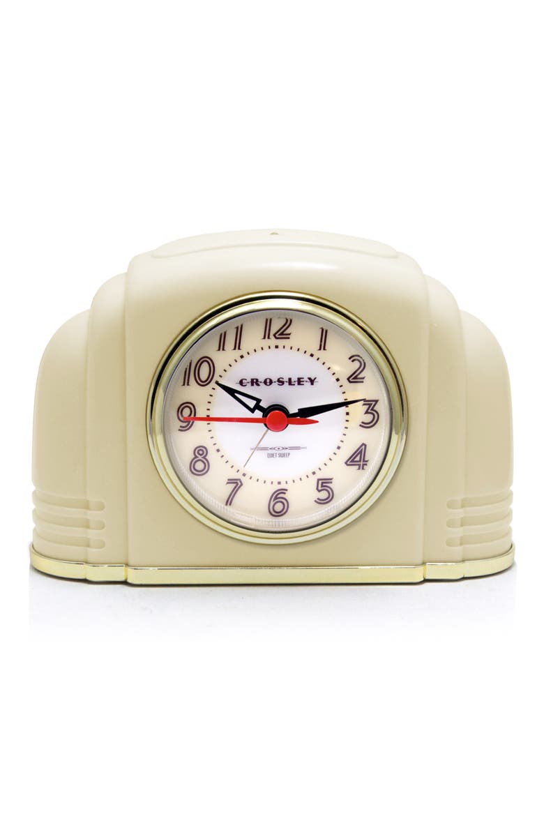 Vintage Bakelite Alarm Clock, Main, color, OFF WHITE