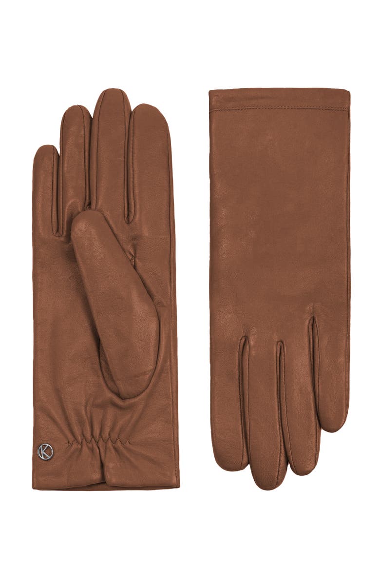 Premium Lamb Leather Touchscreen Gloves, Alternate, color, tobacco