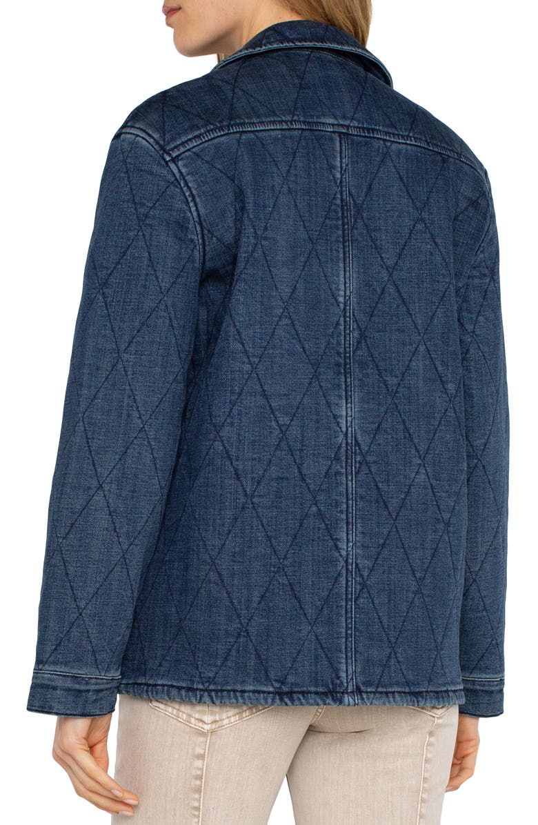 Liverpool Los Angeles Notched Collar Quilted Denim Jacket, Alternate, color, 