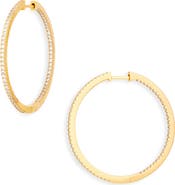 Nordstrom Pavé Sterling Silver Hoop Earrings
