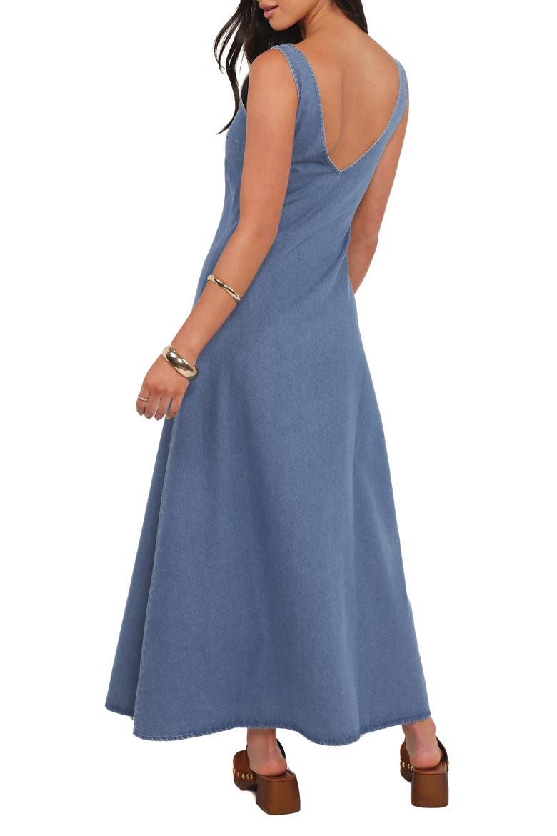 Odelia Cotton Denim Maxi Dress, Alternate, color, INDIGO