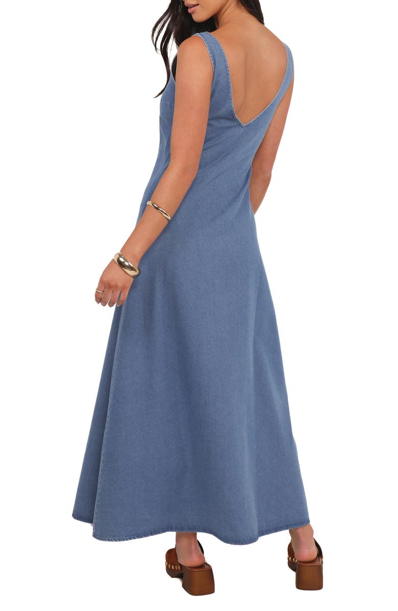 Petal & Pup Odelia Cotton Denim Maxi Dress, Alternate, color, Indigo