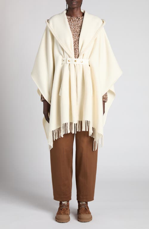 Moncler Wool Hooded Cape In Multi