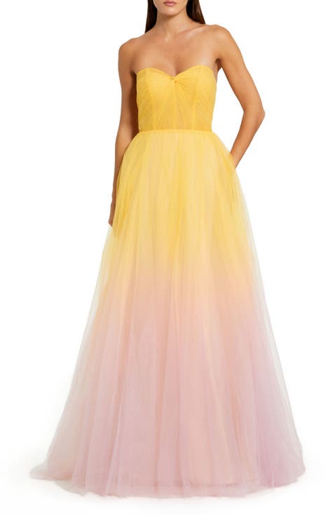 Strapless Sweetheart Ombre Tulle Ballgown