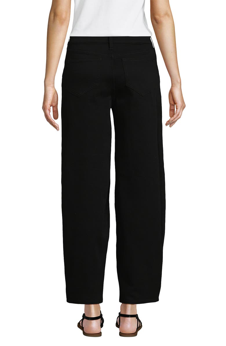Lands' End Recover High Rise Barrel Leg Ankle Jeans, Alternate, color, Black