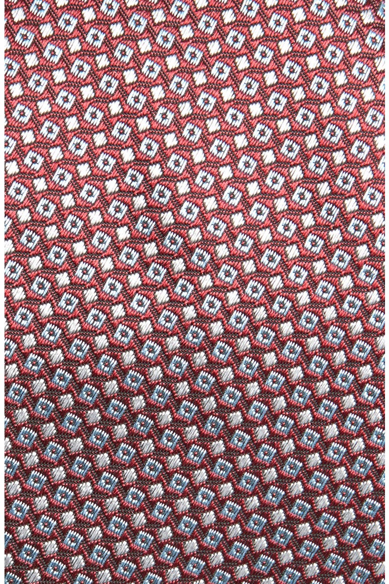 Geometric Silk Blend Jacquard Tie, Alternate, color, BRIGHT RED
