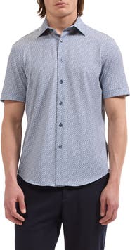 Bugatchi Miles OoohCotton Geometric Short Sleeve Shirt