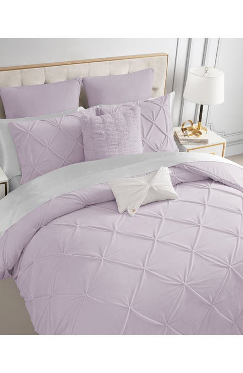 Juicy Couture Kiss 5-piece Pleat Plush Comforter Set In Lavender Purple