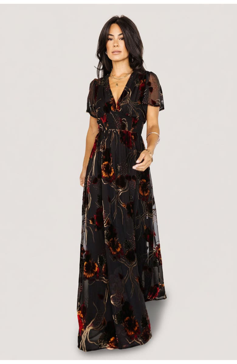 Baltic Børn Valen Maxi Dress, Main, color, Black Multi