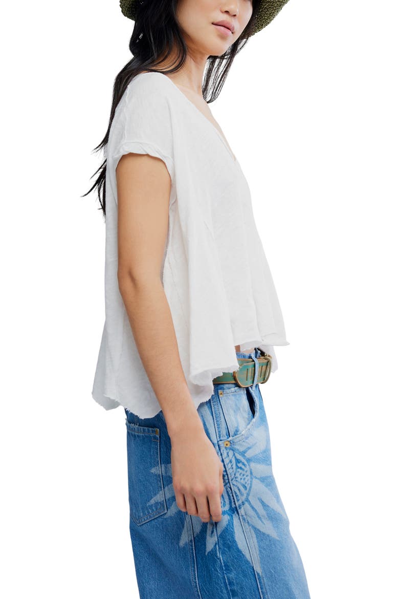 Swing Along With Me Cotton & Linen Blend T-Shirt, Alternate, color, CLEAN IVORY