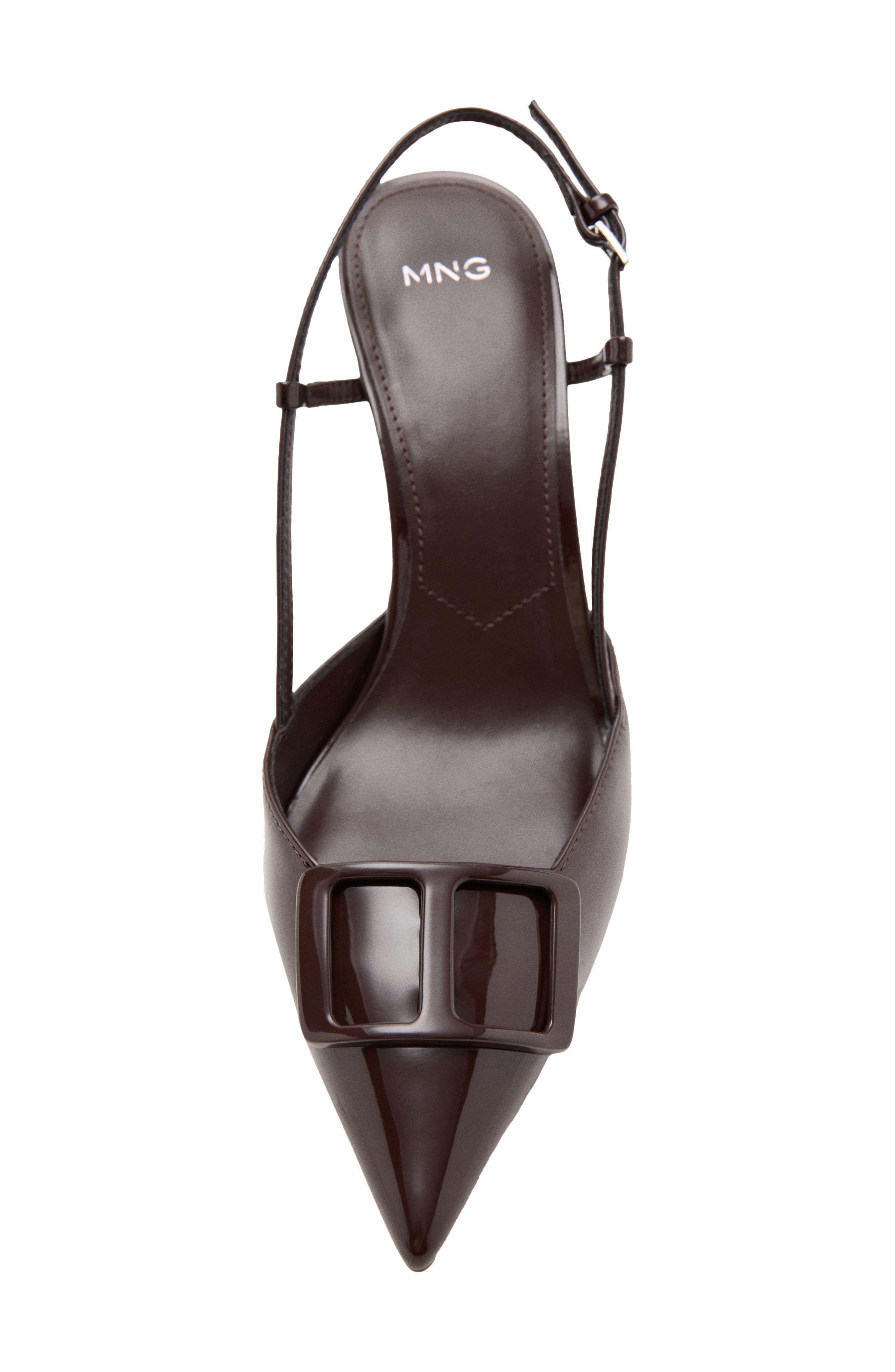 MANGO Sonte Slingback Pump, Alternate, color, Chocolate