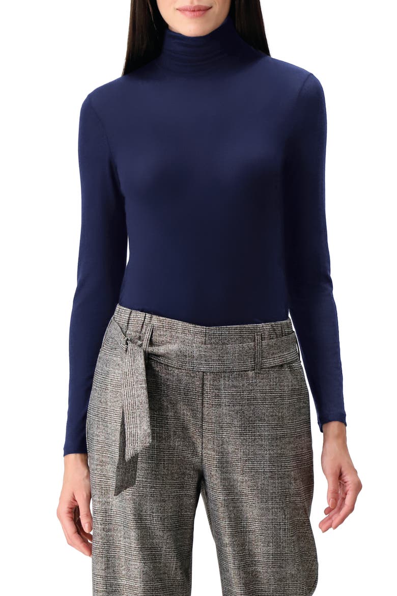 Perfect Line Modal & Cashmere Blend Turtleneck Top, Main, color, BLUE