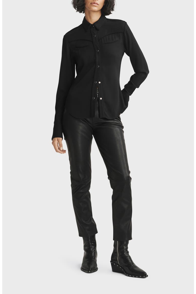 Cleo Workshirt, Alternate, color, BLACK