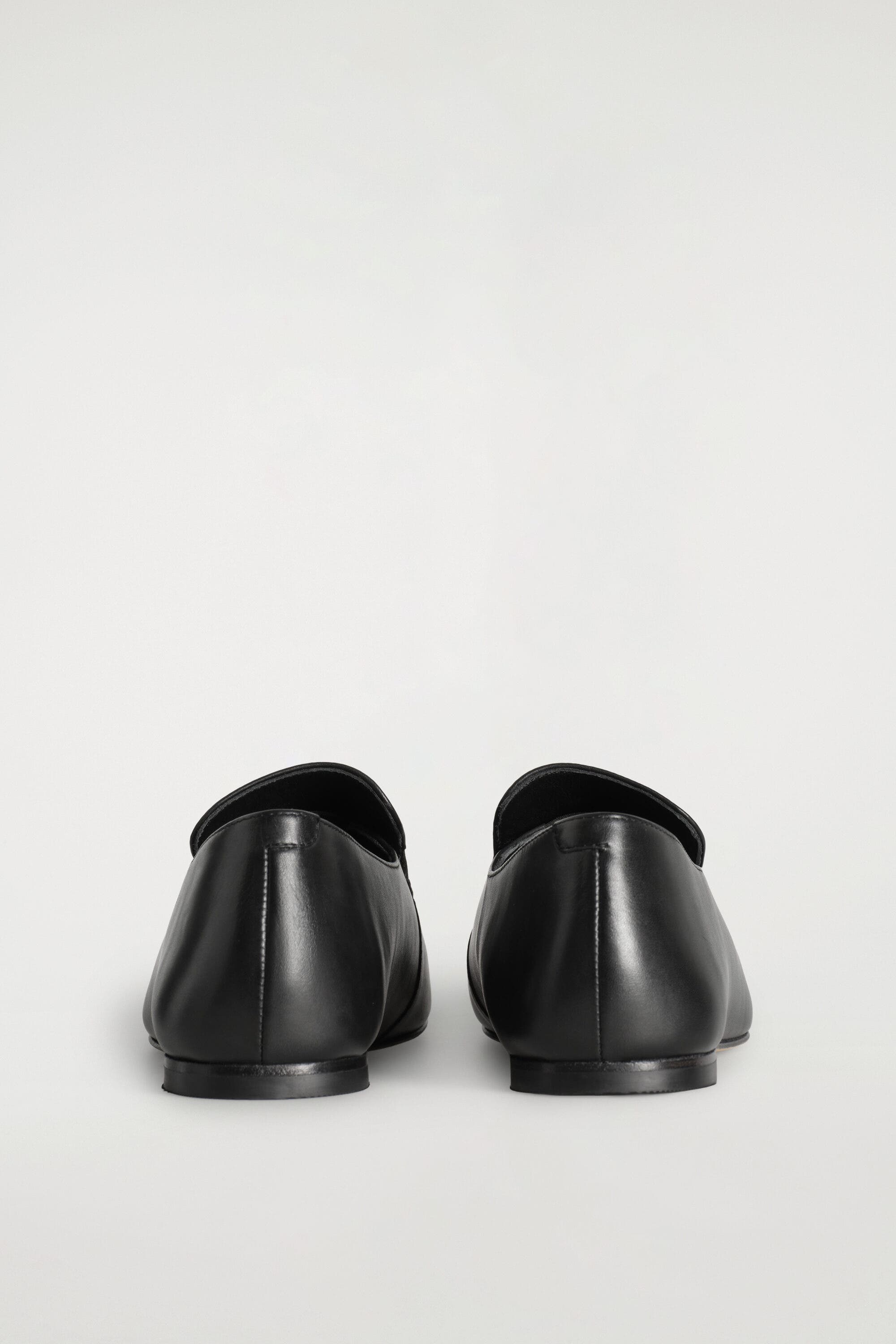 Leather Loafers, Alternate, color, BLACK