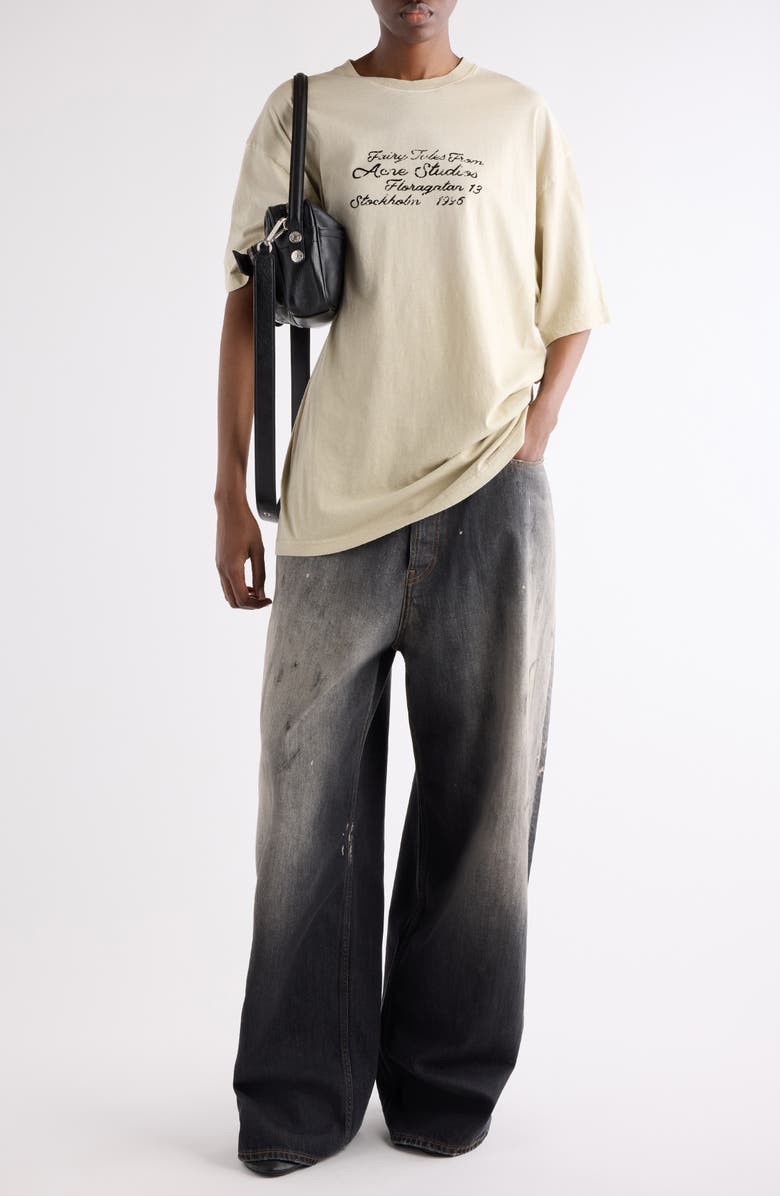 Acne Studios Edra Fairy Tale Logo Graphic T-Shirt, Alternate, color, Oat Beige