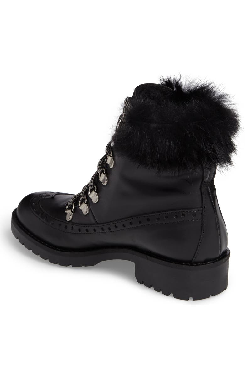 Charles David Rugby Genuine Rabbit Fur Lace-Up Boot, Alternate, color,