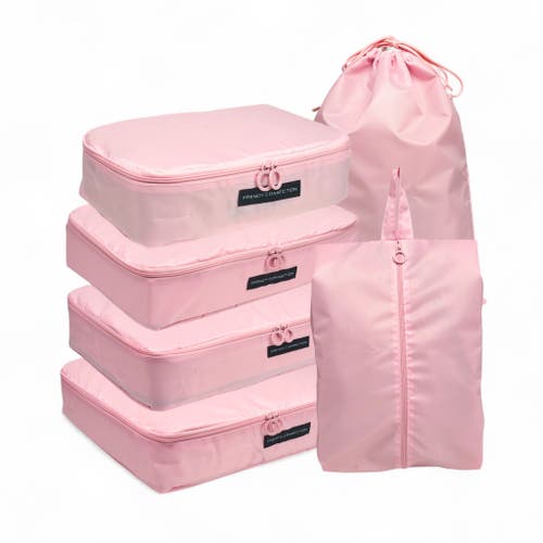 French Connection 6pc Packing Cube Travel Storage Set In Pink