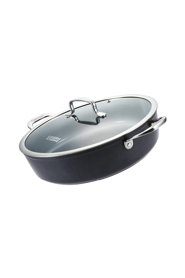 GREEN STONE™ 6.1 Qt. Ultimate Pan with lid, Alternate, color, Black