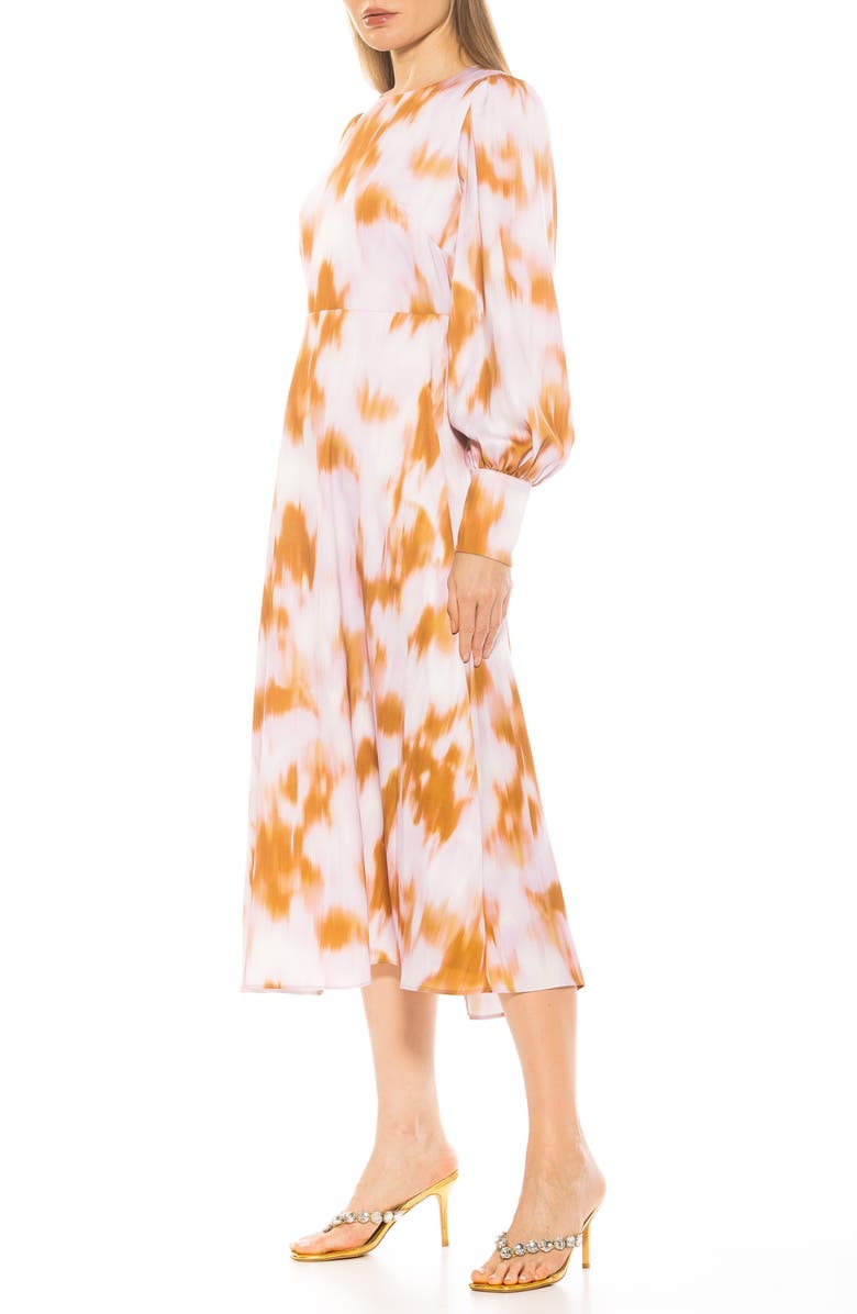 Alexia Admor Sophie Long Sleeve Fit & Flare Maxi Dress, Alternate, color, Lilac Multi