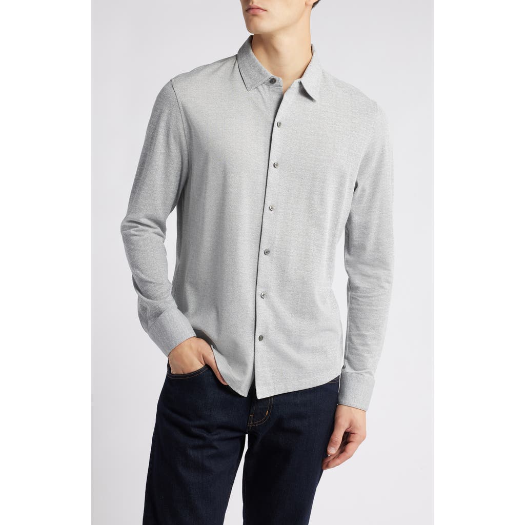 Robert Barakett Roscoe Long Sleeve Knit Shirt In Grey