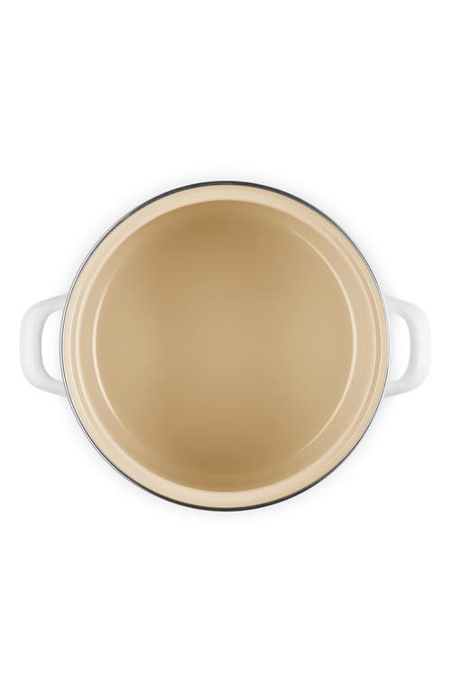 Le Creuset Enameled Stainless Steel Petite Stock Pot In White