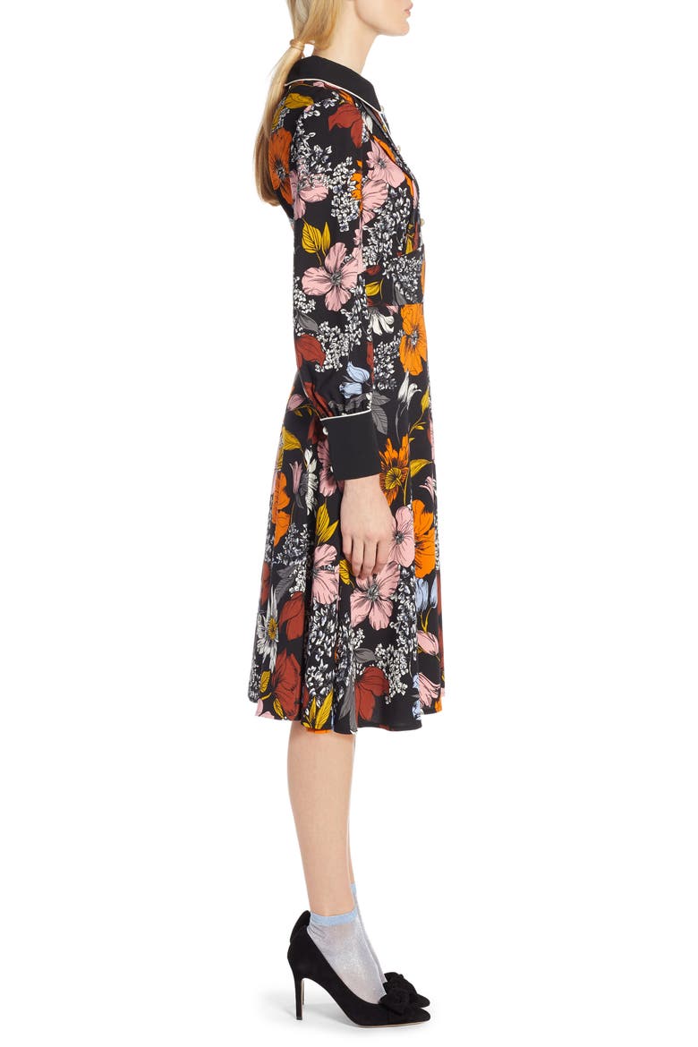 x Atlantic-Pacific Floral Print A-Line Dress, Alternate, color, BLACK EADIE FLORAL