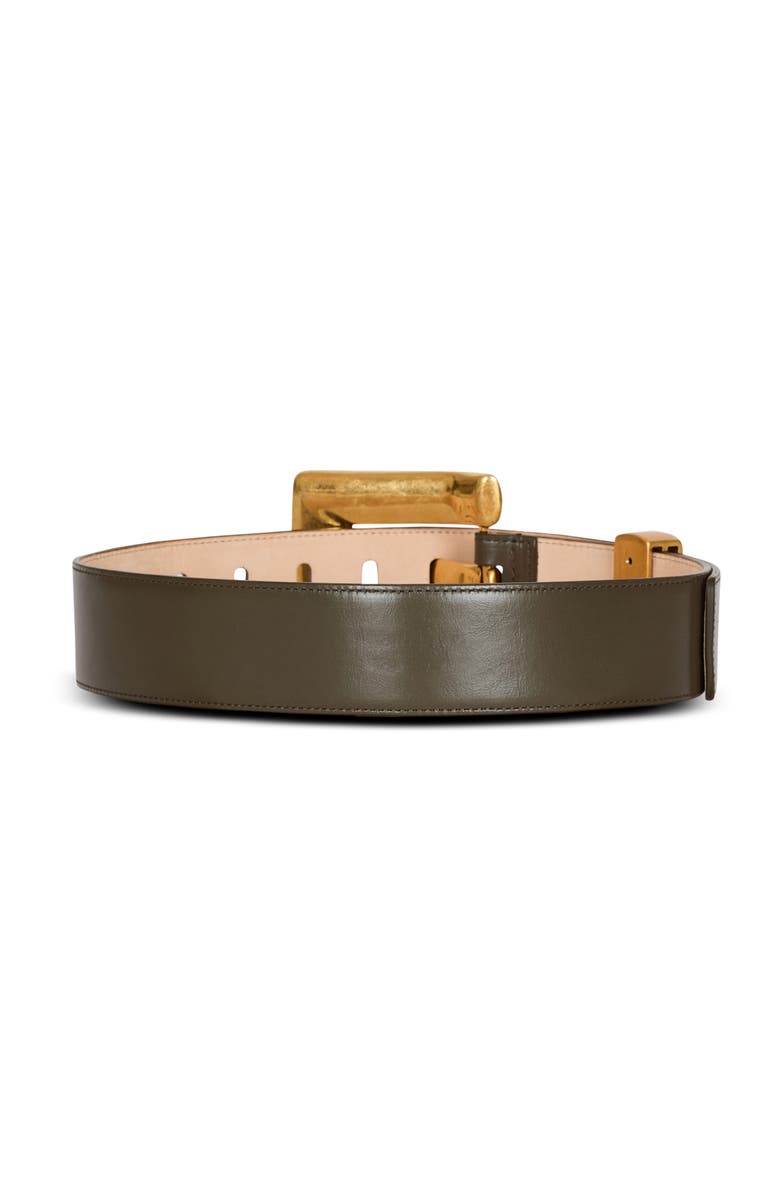Balmain Anthem calfskin leather belt, Alternate, color, Green