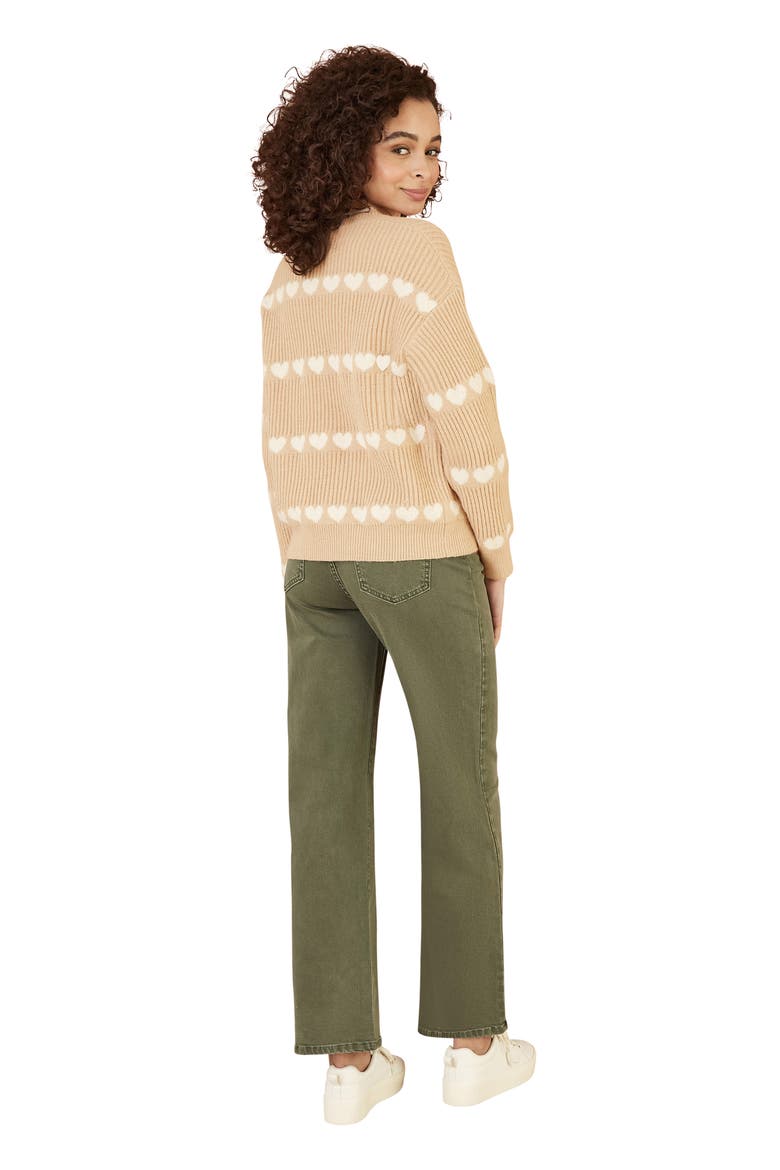 Heart Stripes Jumper, Alternate, color, Oatmeal