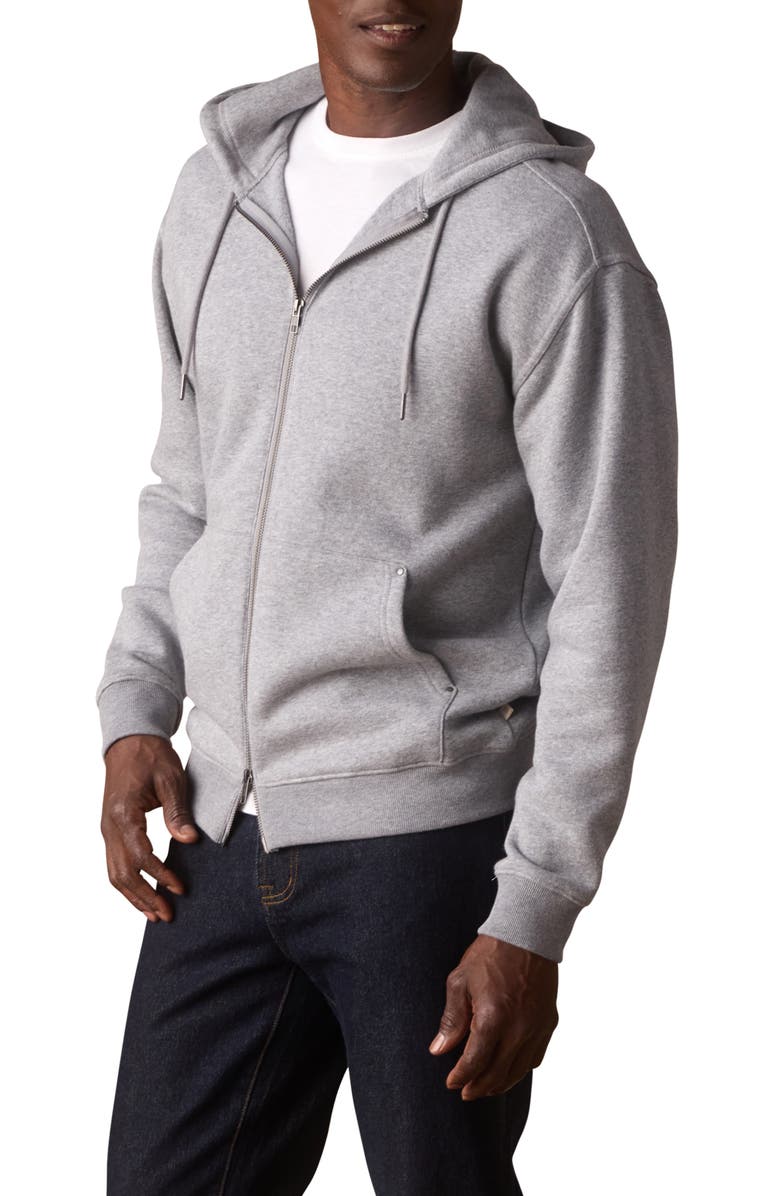 The Normal Brand Fleece Zip Hoodie, Alternate, color, Heather Grey