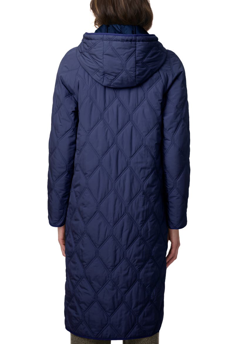 Diamond Quilted Hooded Coat, Alternate, color, NAVY