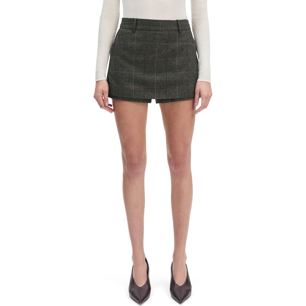 Favorite Daughter Wool Herringbone Spencer Skort In Gray